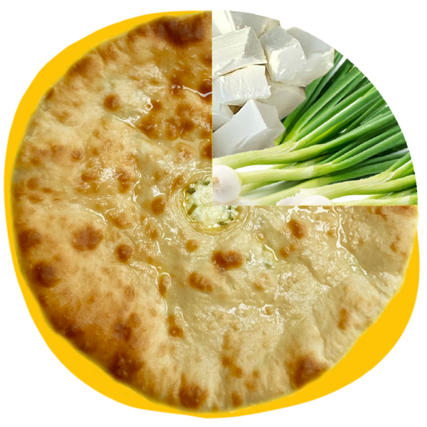 Kadinsdjin - Ossetian pie with cheese and spring onion